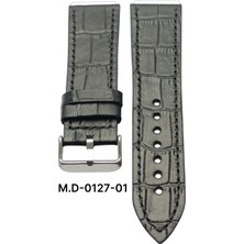 Mrv 24 Mm-M.d Spor Siyah Kroko Doğal Dikiş Deri Kordon