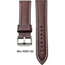 24 Mm-Mrv Bombeli Bordo Flotur Beyaz Dikiş Deri Kordon