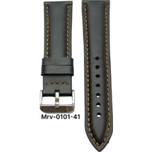 24 Mm-Mrv Bombeli Siyah Düz Taba Dikiş Deri Kordon