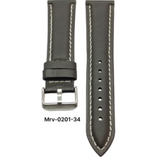 24 Mm-Mrv Bombeli Kahverengi Düz Krem Dikiş Deri Kordon