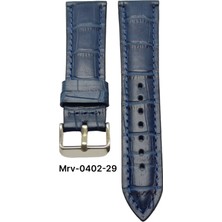 24 Mm-Mrv Bombeli Lacivert Kroko Doğal Dikiş Deri Kordon