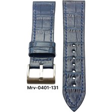 22 Mm-Mrv Spor Lacivert Kroko Doğal Dikiş Deri Kordon