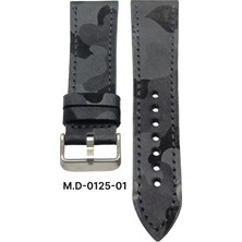 Mrv 24 Mm-M.d Spor Siyah Kamuflaj Doğal Dikiş Deri Kordon