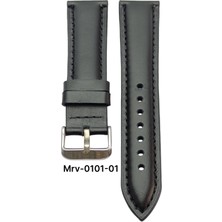 24 Mm-Mrv Bombeli Siyah Düz Doğal Dikiş Deri Kordon