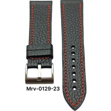 24 Mm-Mrv Spor Siyah Flotur Kırmızı Dikiş Deri Kordon