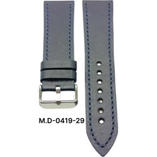 Mrv 22 Mm-M.d Spor Lacivert Düz Doğal Dikiş Deri Kordon