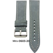 22 Mm-Mrv Spor Gri Nubuk Doğal Dikiş Deri Kordon