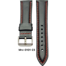 20 Mm-Mrv Bombeli Siyah Düz Kırmızı Dikiş Deri Kordon