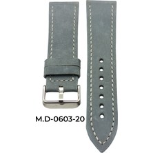Mrv 24 Mm-M.d Spor Gri Nubuk Doğal Dikiş Deri Kordon