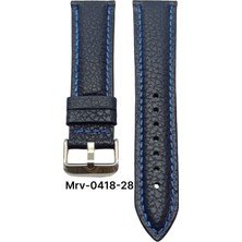 24 Mm-Mrv Bombeli Lacivert Flotur Mavi Dikiş Deri Kordon