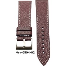 24 Mm-Mrv Spor Bordo Flotur Beyaz Dikiş Deri Kordon