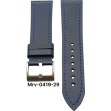 24 Mm-Mrv Spor Lacivert Düz Doğal Dikiş Deri Kordon