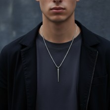 Alooya Çubuk Gümüş Kaplama Örme Zincir Kolye