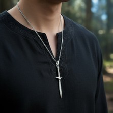 Alooya The Legend Of Zelda Kılıç Gümüş Kaplama Örme Zincir Kolye