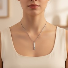 Alooya Parmak İzi Gümüş Kaplama Örme Zincir Kolye