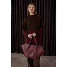 HE-QA Maxi Shopper Çanta Bordo