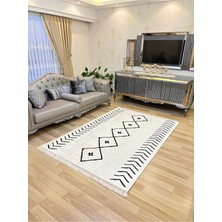 Home Yıkanabilir Kaymaz Taban Halı Mutfak Dekor Yolluk Koridor Halısı Salon Halısı Iskandinavbeyazsiyah