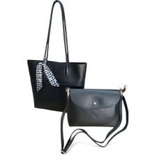 Nas 1509 Kadın Büyük Boy Yavrulu Omuz Çantası Siyah