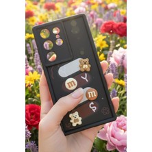 As Mobile Samsung Galaxy S24 Ultra Uyumlu Kılıf Siyah Renk Ayıcık Figürlü 3D Kamera Korumalı Darbe Emici Yumuşak Silikon Kapak