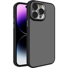 CoverZone Iphone 12 Pro Max ile Uyumlu Köşe Korumalı Buzlu Saydam Metal Koruma Çerçeveli Kamera Korumalı Kılıf