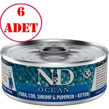 Nd Ocean Yavru Kedi Konservesi Balkabaklı Balıklı Karidesli 70 gr 6 Ad