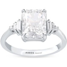 Assos Pırlanta 0.11 Karat Violet Emerald Kesim Pırlanta Yüzük