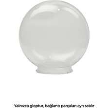 Yakan Aydınlatma 1 Adet  Ø25cm Akrilik Şeffaf Küre Glop yalnızca gloptur bağlantı parçasına ihtiyaç duyar