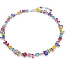 Lines Bijuteri Swa Tarz Çok Renkli Gema Kolye Rodyum Kaplama