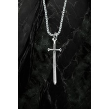 Alooya Kılıç Gümüş Kaplama Örme Zincir Kolye