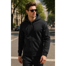 Remsa Erkek Kapüşonlu Tek Üst Ceket REU-25723 Siyah