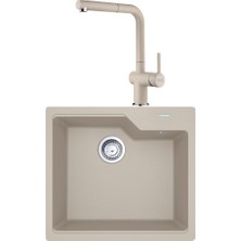 Franke Ubg 610-56 Granit Sahara Evye, Actıve Plus Doccıa 2.0 Spiralli, Sahara Armatür