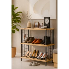 Peka 3 Raflı Metal Ayakkabılık – Kitaplık, Banyo & Mutfak Düzenleyici