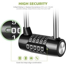 Storemax Şifreli Kilit, 5 Haneli Su Geçirmez Şifreli Asma Kilit, 15 cm Uzun Kilits Dili Çinko Alaşım Şifrelis Kilits, Yeniden Ayarlanabilir Spor Salonu Kilidi, Okul, Spor Salonu, Alet Kutusu