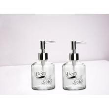 Storemax Seti Cam Sıvı Sabunluk 2 Adet,el Sabunu Yazılı 300ML 7,6X15,5CM