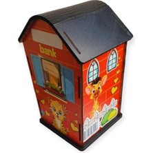 Storemax Ahşap Ev Kumbara Sarı Temalı