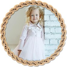 Storemax Frames Halat Tasarımı, Metal Çerçeve, Yuvarlak, 4 x 4, Altın Rengi