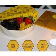 Storemax Gıda Sargısı - Arı Desenli-Organik– Yeniden Kullanılabilir - Çevre Dostu - Sıfır Atık - Ekmek ve Sandviç Sargısı - Sürdürülebilir- Yeniden Kullanılabilir, 3'lü Set (S,m,l)