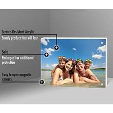 Storemax Americanflat 6x8 Akrilik Resim Çerçevesi - Manyetik Köşeli Şeffaf Resim Çerçevesi - Akrilik Fotoğraf Çerçeveleri Masa Veya Masada Duruyor - Yumuşak Mikrofiber Kumaş Dahil