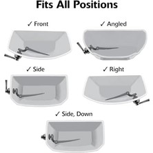 Storemax Tuvalet Tamiri 6054BP Strongarm Tank Kolu Evrensel Ön Açılı Yan Sol ve Sağ Montaj Tuvaletlere Uyar, Krom, Basit Stil