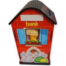 Storemax Ahşap Ev Kumbara Kırmızı Temalı