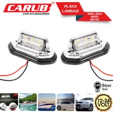  carub plaka lambası 12-24v nikel ledli beyaz
