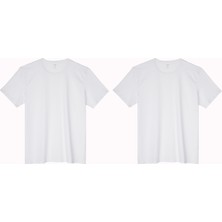 Eros Büyük Beden Sıfır  O Yaka Doğal Pamuklu Azo Test Onaylı  2li Erkek Tişört Atlet