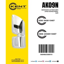  kent mercedes mp3 ayna kapağı krom sağ