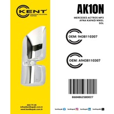  kent mercedes mp3 ayna kapağı krom sol