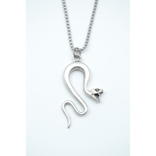 Alooya Yılan Gümüş Kaplama Örme Zincir Kolye