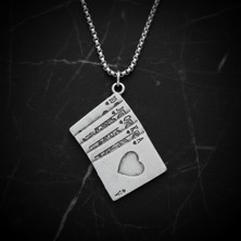 Alooya Poker- İskambil Gümüş Kaplama Örme Zincir Kolye