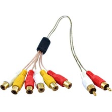 2 Rca Erkek / 6 Rca Dişi 60 cm Kablo
