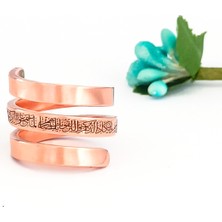 Markajda Nazar Duası / Nazar Ayeti yazılı Özel Tasarım Saf Bakır Yüzük