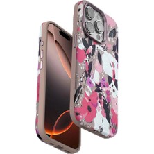 Onegif CPT50 iPhone 14 Pro Max Flower Series Magsafe Kapak - Pembe