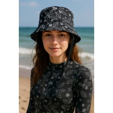 Remsa Desenli Bucket Şapka RŞ-113 Bahçe Çiçek SIYAH02